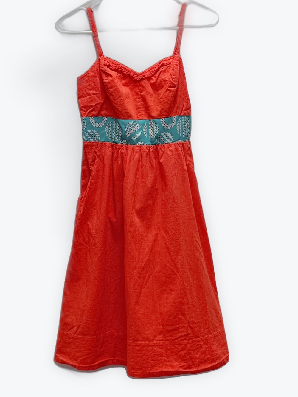 Anthropologie Edme & Esyllte Cotton Silk Orange Summer Dress